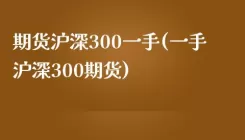 期货沪深300一手(一手沪深300期货)