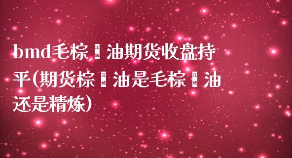 bmd毛棕榈油期货收盘持平(期货棕榈油是毛棕榈油还是精炼)_https://gjqh.wpmee.com_国际期货_第1张