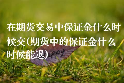 在期货交易中保证金什么时候交(期货中的保证金什么时候能退)_https://gjqh.wpmee.com_期货新闻_第1张