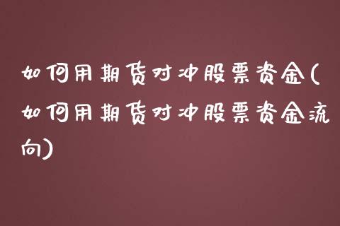 如何用期货对冲股票资金(如何用期货对冲股票资金流向)_https://gjqh.wpmee.com_期货新闻_第1张