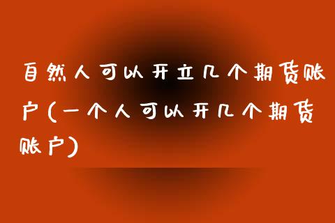 自然人可以开立几个期货账户(一个人可以开几个期货账户)_https://gjqh.wpmee.com_国际期货_第1张