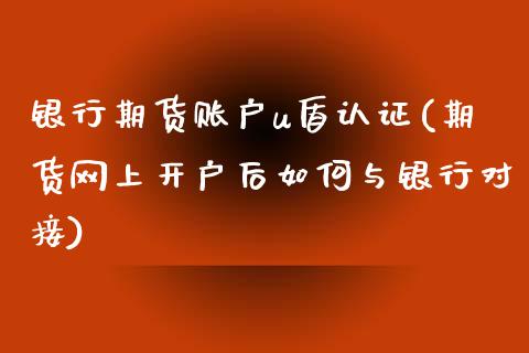 银行期货账户u盾认证(期货网上开户后如何与银行对接)_https://gjqh.wpmee.com_期货开户_第1张