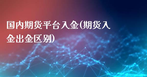 国内期货平台入金(期货入金出金区别)_https://gjqh.wpmee.com_期货新闻_第1张