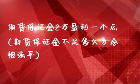 期货保证金2万盈利一个点(期货保证金不足多久才会被强平)_https://gjqh.wpmee.com_期货开户_第1张