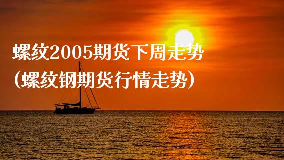 螺纹2005期货下周走势(螺纹钢期货行情走势)_https://gjqh.wpmee.com_期货百科_第1张