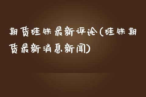 期货硅铁最新评论(硅铁期货最新消息新闻)_https://gjqh.wpmee.com_期货平台_第1张