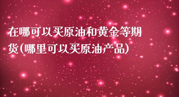 在哪可以买原油和黄金等期货(哪里可以买原油产品)_https://gjqh.wpmee.com_国际期货_第1张