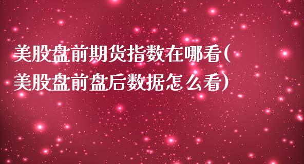 美股盘前期货指数在哪看(美股盘前盘后数据怎么看)_https://gjqh.wpmee.com_国际期货_第1张