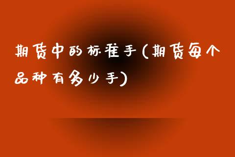 期货中的标准手(期货每个品种有多少手)_https://gjqh.wpmee.com_国际期货_第1张