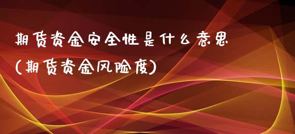 期货资金安全性是什么意思(期货资金风险度)_https://gjqh.wpmee.com_期货平台_第1张