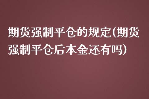 期货强制平仓的规定(期货强制平仓后本金还有吗)_https://gjqh.wpmee.com_期货新闻_第1张