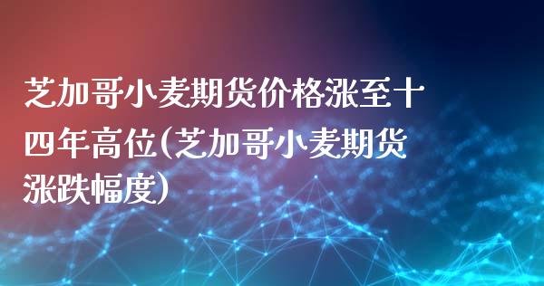 芝加哥小麦期货价格涨至十四年高位(芝加哥小麦期货涨跌幅度)_https://gjqh.wpmee.com_期货平台_第1张