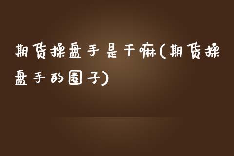 期货操盘手是干嘛(期货操盘手的圈子)_https://gjqh.wpmee.com_期货平台_第1张