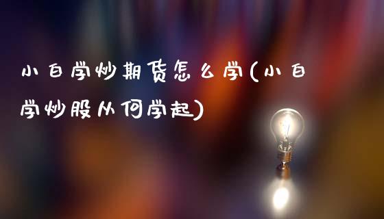 小白学炒期货怎么学(小白学炒股从何学起)_https://gjqh.wpmee.com_期货平台_第1张