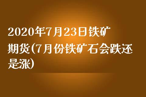 2020年7月23日铁矿期货(7月份铁矿石会跌还是涨)_https://gjqh.wpmee.com_国际期货_第1张