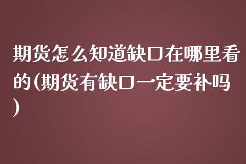 期货怎么知道缺口在哪里看的(期货有缺口一定要补吗)_https://gjqh.wpmee.com_期货平台_第1张