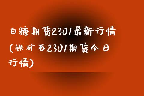 白糖期货2301最新行情(铁矿石2301期货今日行情)_https://gjqh.wpmee.com_国际期货_第1张