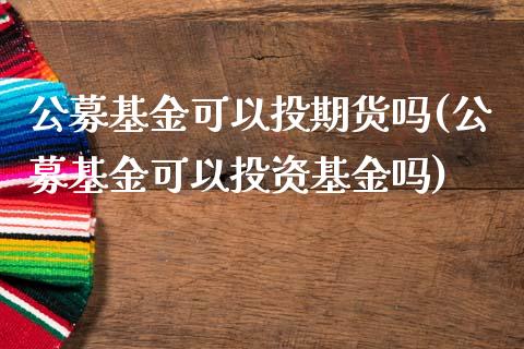 公募基金可以投期货吗(公募基金可以投资基金吗)_https://gjqh.wpmee.com_期货开户_第1张