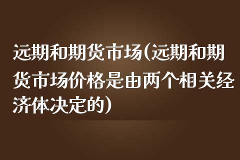 远期和期货市场(远期和期货市场价格是由两个相关经济体决定的)_https://gjqh.wpmee.com_国际期货_第1张