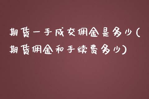 期货一手成交佣金是多少(期货佣金和手续费多少)_https://gjqh.wpmee.com_期货平台_第1张