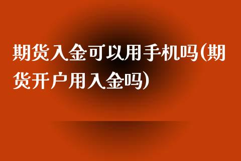 期货入金可以用手机吗(期货开户用入金吗)_https://gjqh.wpmee.com_期货平台_第1张