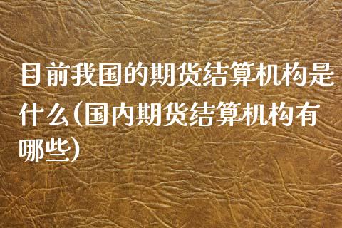 目前我国的期货结算机构是什么(国内期货结算机构有哪些)_https://gjqh.wpmee.com_国际期货_第1张