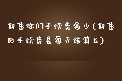 期货你们手续费多少(期货的手续费是每天结算么)_https://gjqh.wpmee.com_期货开户_第1张