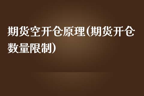 期货空开仓原理(期货开仓数量限制)_https://gjqh.wpmee.com_期货开户_第1张