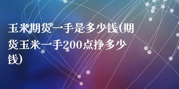 玉米期货一手是多少钱(期货玉米一手200点挣多少钱)_https://gjqh.wpmee.com_期货平台_第1张