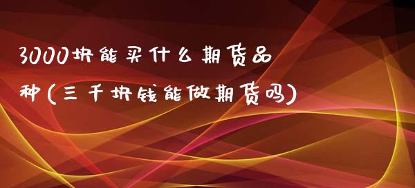 3000块能买什么期货品种(三千块钱能做期货吗)_https://gjqh.wpmee.com_期货开户_第1张