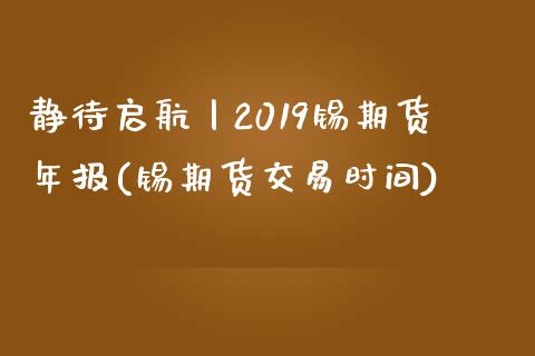 静待启航丨2019锡期货年报(锡期货交易时间)_https://gjqh.wpmee.com_国际期货_第1张