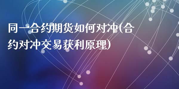 同一合约期货如何对冲(合约对冲交易获利原理)_https://gjqh.wpmee.com_国际期货_第1张