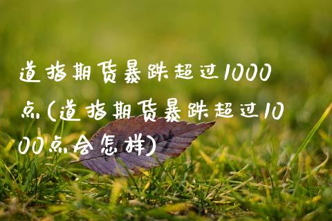 道指期货暴跌超过1000点(道指期货暴跌超过1000点会怎样)_https://gjqh.wpmee.com_国际期货_第1张