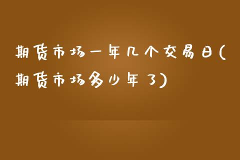 期货市场一年几个交易日(期货市场多少年了)_https://gjqh.wpmee.com_期货百科_第1张