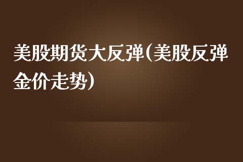 美股期货大反弹(美股反弹金价走势)_https://gjqh.wpmee.com_期货平台_第1张