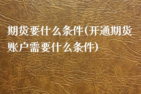 期货要什么条件(开通期货账户需要什么条件)_https://gjqh.wpmee.com_期货开户_第1张