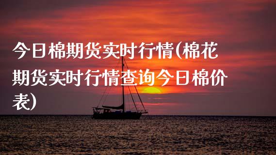 今日棉期货实时行情(棉花期货实时行情查询今日棉价表)_https://gjqh.wpmee.com_期货开户_第1张