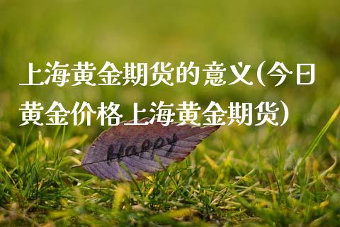 上海黄金期货的意义(今日黄金价格上海黄金期货)_https://gjqh.wpmee.com_期货平台_第1张