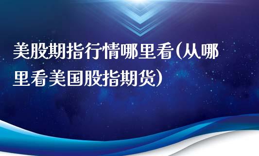 美股期指行情哪里看(从哪里看美国股指期货)_https://gjqh.wpmee.com_期货平台_第1张