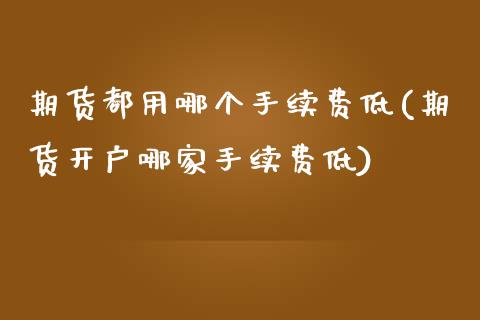 期货都用哪个手续费低(期货开户哪家手续费低)_https://gjqh.wpmee.com_期货平台_第1张