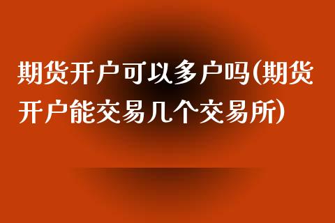 期货开户可以多户吗(期货开户能交易几个交易所)_https://gjqh.wpmee.com_国际期货_第1张