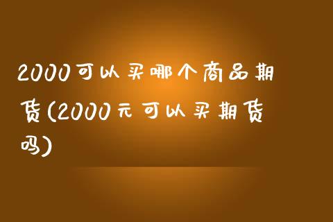 2000可以买哪个商品期货(2000元可以买期货吗)_https://gjqh.wpmee.com_期货新闻_第1张