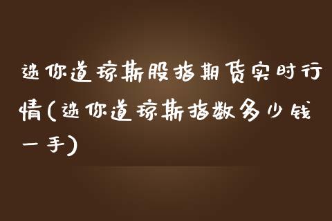 迷你道琼斯股指期货实时行情(迷你道琼斯指数多少钱一手)_https://gjqh.wpmee.com_期货新闻_第1张