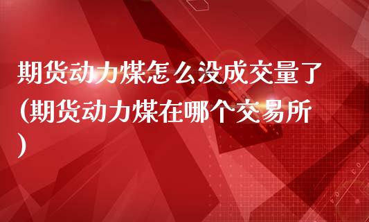 期货动力煤怎么没成交量了(期货动力煤在哪个交易所)_https://gjqh.wpmee.com_期货平台_第1张