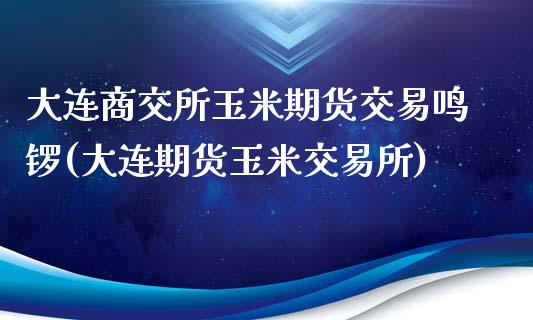 大连商交所玉米期货交易鸣锣(大连期货玉米交易所)_https://gjqh.wpmee.com_期货百科_第1张