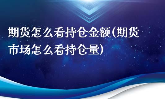 期货怎么看持仓金额(期货市场怎么看持仓量)_https://gjqh.wpmee.com_期货开户_第1张