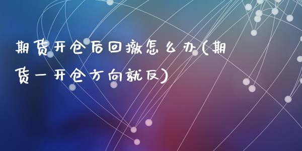 期货开仓后回撤怎么办(期货一开仓方向就反)_https://gjqh.wpmee.com_期货开户_第1张