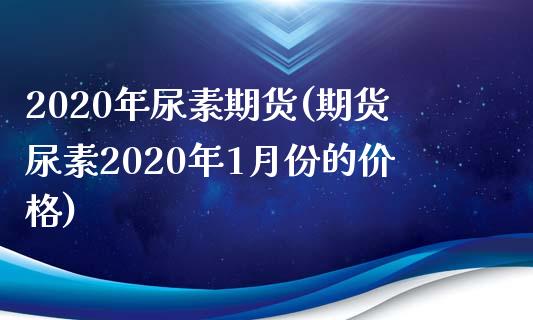 2020年尿素期货(期货尿素2020年1月份的价格)_https://gjqh.wpmee.com_国际期货_第1张