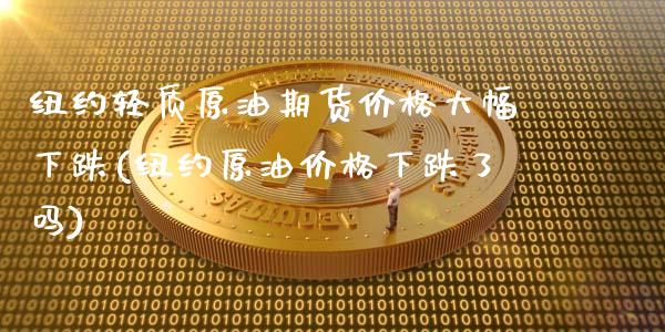 纽约轻质原油期货价格大幅下跌(纽约原油价格下跌了吗)_https://gjqh.wpmee.com_期货平台_第1张