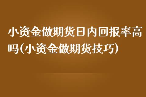 小资金做期货日内回报率高吗(小资金做期货技巧)_https://gjqh.wpmee.com_期货开户_第1张